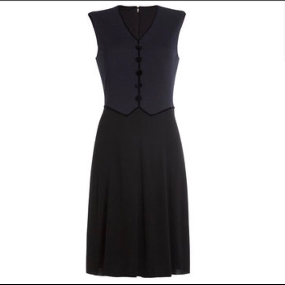 NWT✨Marc Jacobs Dress with Velvet, Sz 8,black/navy - Picture 2 of 7